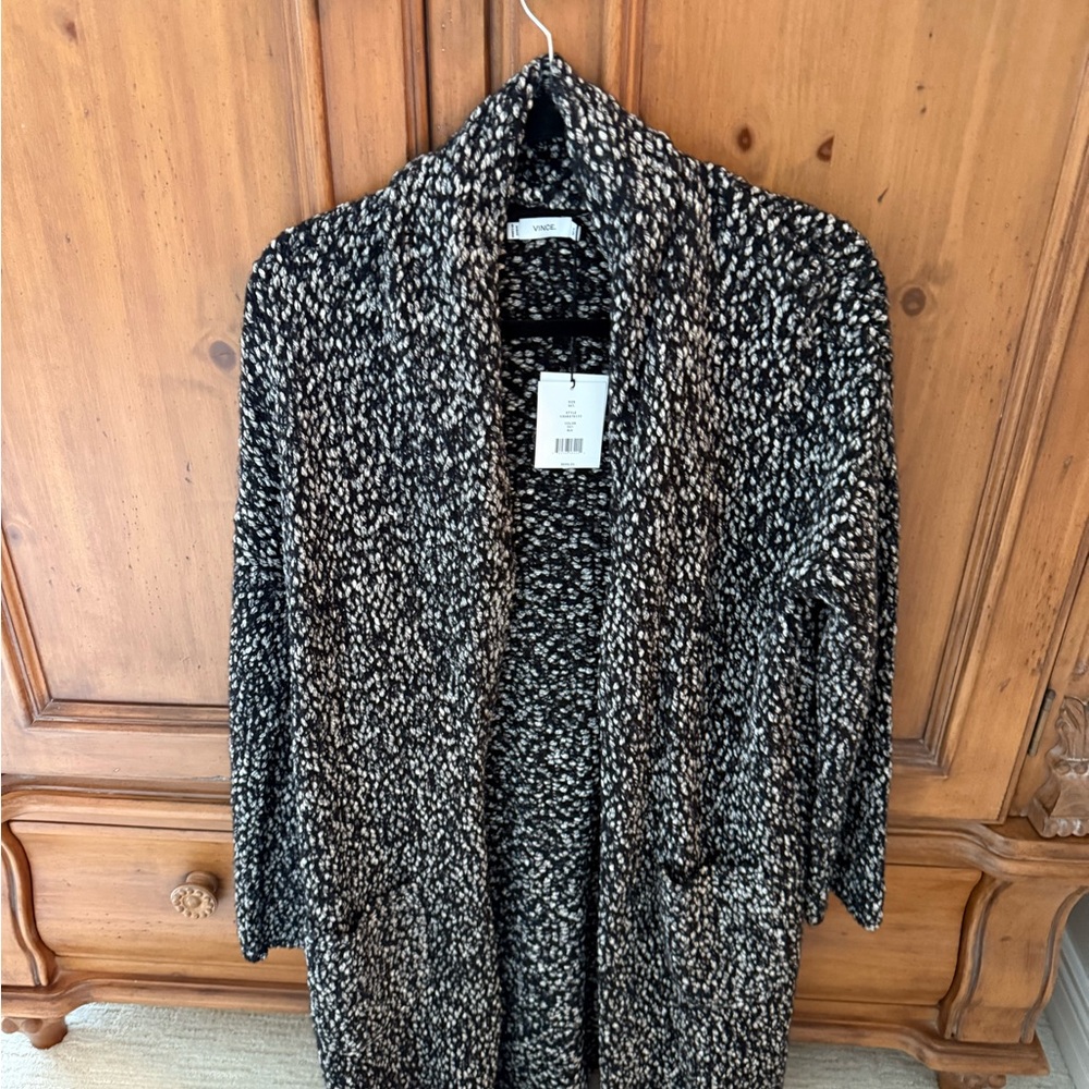 Vince Black and Cream Cardigan